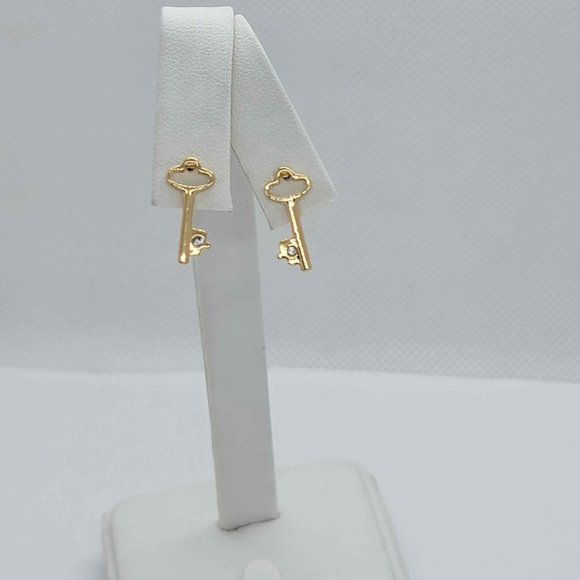 Brand NEW Brazilian 18k Gold Filled Key Earrings - Picture 3 of 4